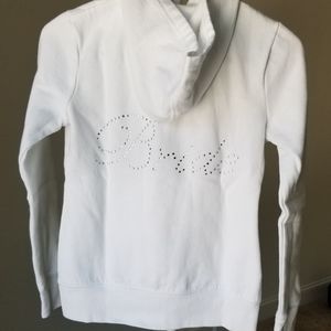 NWOT White "BRIDE" Hooded Zipped Sweatshirt